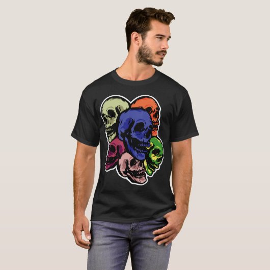 カラフルスカル Tシャツ (正面フル)