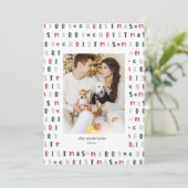 カラフルスクリプトmerry christmas photo card シーズンカード (スタンド正面)