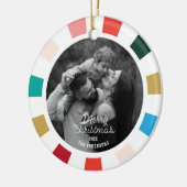 カラフルスクリプモダント・ワン・フォト・ホリデイ セラミックオーナメント (左)