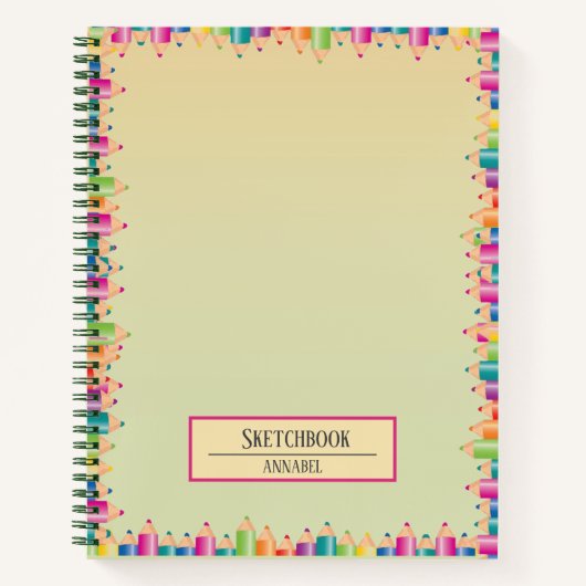 カラフルスケッチPencilsノートブック ノートブック (正面)