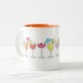 カラフルスタイリッシュカクテルドリンクシンプルお洒落 ツートーンマグカップ (正面左)