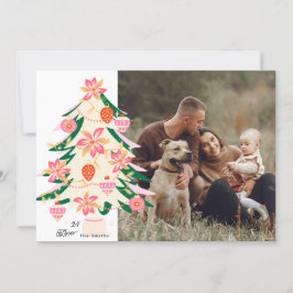 カラフルスタイリッシュモダンクリスマスツリー1写真 シーズンカード