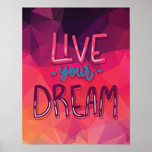 カラフルスタイリッシュ抽象芸術モダン引用文 ポスター (正面)