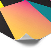 カラフルスタイリッシュ抽象芸術リボン幾何模様 ポスター (角)