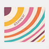 カラフルスタイル曲線 フリースブランケット (正面(横))