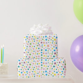 カラフルスターズ子供の誕生日 ラッピングペーパー