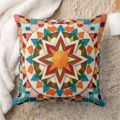 カラフルスターバストモザイク装飾用クッション クッション (ブランケット)