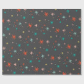 カラフルスターバスト花火モダン新年ホリデイ ラッピングペーパー (フラット)