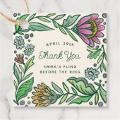 カラフルスチ芸術的ンチブライダルシャワーギフトラベル フェイバータグ (正面)