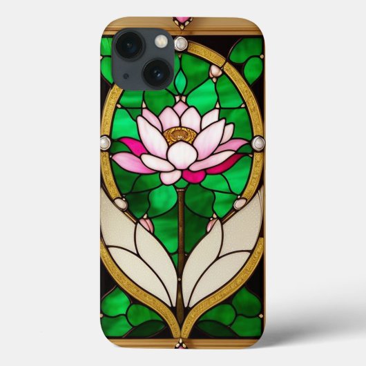 カラフルステンドグラス フローラルデザイン Case-Mate iPhoneケース (裏面)