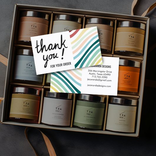 カラフルストライプご注文ショッピング 名刺