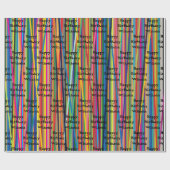 カラフルストライプすべての行事 ラッピングペーパー (フラット)