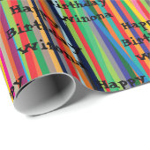 カラフルストライプすべての行事 ラッピングペーパー (ロールコーナー)