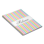 カラフルストライプなパターン名前をカスタムする ノートブック (右側)