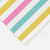 カラフルストライプなパターン名前をカスタムする フリースブランケット (角)