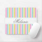 カラフルストライプなパターン名前をカスタムする マウスパッド (マウス)