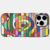 カラフルストライプのアブストラクト スパイラルセンター Case-Mate iPhoneケース (裏面 (横))