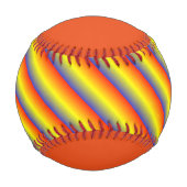 カラフルストライプのカスタム野球 野球ボール (正面)