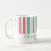 カラフルストライプのクリスマス コーヒーマグカップ (左)