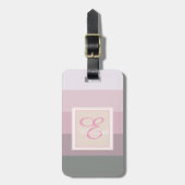 カラフルストライプのグラデーションモノグラムパーソナライズされた ラゲッジタグ (正面縦)