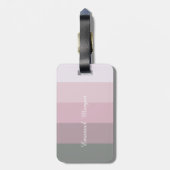 カラフルストライプのグラデーションモノグラムパーソナライズされた ラゲッジタグ (裏面縦)