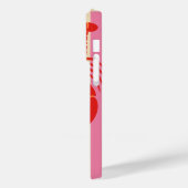 カラフルストライプの上にのった鮮やかなエビたち Case-Mate iPhoneケース (裏面 / 左)