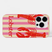 カラフルストライプの上にのった鮮やかなエビたち Case-Mate iPhoneケース (裏面 (横))