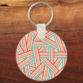 カラフルストライプの抽象芸術 キーホルダー (正面)