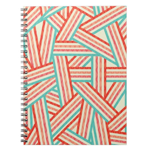 カラフルストライプの抽象芸術 ノートブック (正面)