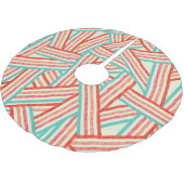 カラフルストライプの抽象芸術 ブラッシュドポリエステルツリースカート (アングル)