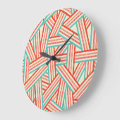 カラフルストライプの抽象芸術 ラージ壁時計 (傾斜)