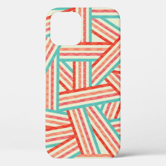 カラフルストライプの抽象芸術 iPhone 12ケース