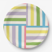 カラフルストライプの文様 ペーパープレート (正面)