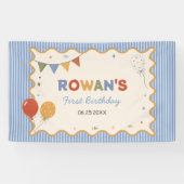 カラフルストライプの楽しい誕生日 横断幕 (横)