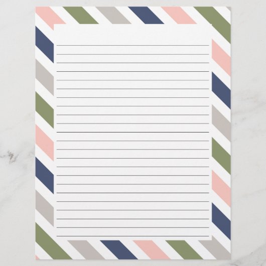 カラフルストライプの縁ど紙と線 レターヘッド (正面)