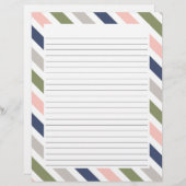 カラフルストライプの縁ど紙と線 レターヘッド (正面/裏面)