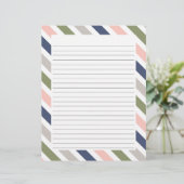 カラフルストライプの縁ど紙と線 レターヘッド (スタンド正面)