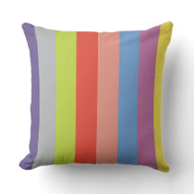 カラフルストライプの角装飾用クッション