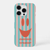 カラフルストライプの面白い顔 iPhoneケース (裏面)