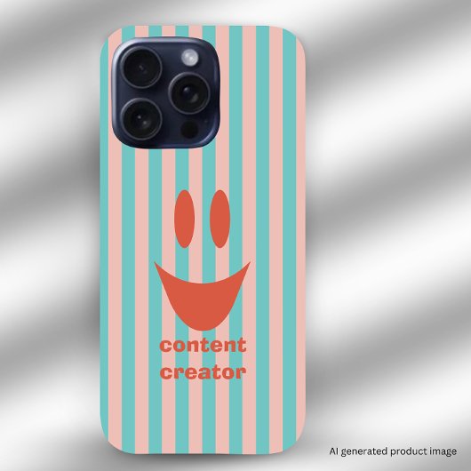 カラフルストライプの面白い顔 iPhoneケース