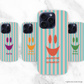 カラフルストライプの面白い顔 iPhoneケース
