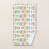 カラフルストライプの魚型 バスタオルセット (ハンドタオル)