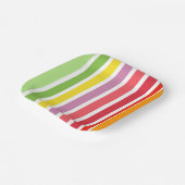 カラフルストライプの ペーパープレート (傾斜あり)