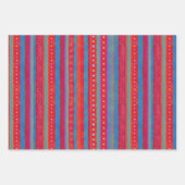 カラフルストライプの ラッピングペーパーシート (正面3)