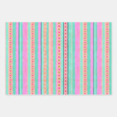カラフルストライプの ラッピングペーパーシート (正面)