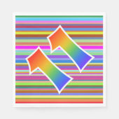 カラフルストライプイベント数+レインボーパターン「11」 スタンダードランチョンナプキン (正面)