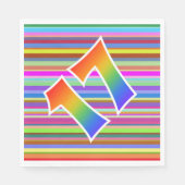 カラフルストライプイベント数+レインボーパターン「17」 スタンダードランチョンナプキン (正面)