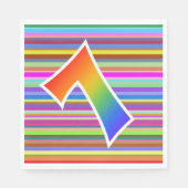 カラフルストライプイベント数+レインボーパターン「7」 スタンダードランチョンナプキン (正面)