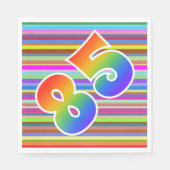 カラフルストライプイベント数+レインボーパターン「85」 スタンダードランチョンナプキン (正面)