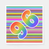 カラフルストライプイベント数+レインボーパターン"96" スタンダードランチョンナプキン (正面)